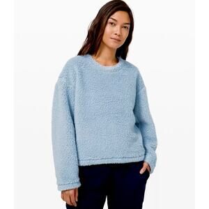 Lululemon Wool Whenever Crew Pullover Chambray Blue Size 6